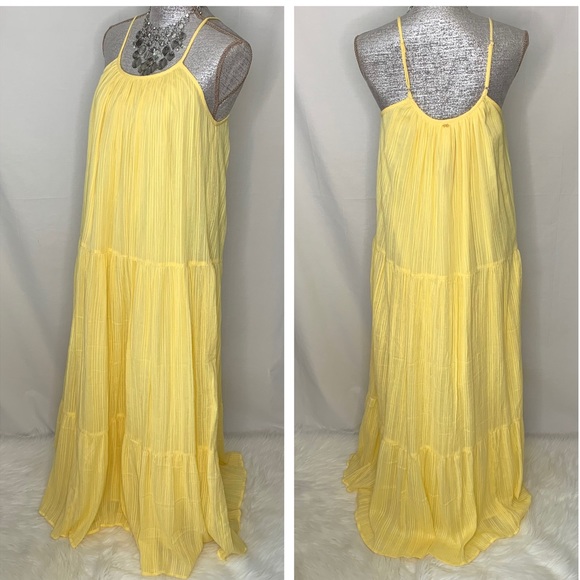PQ SWIM Ramona Tiered Maxi Dress in CITRINE NWT - Picture 7 of 12
